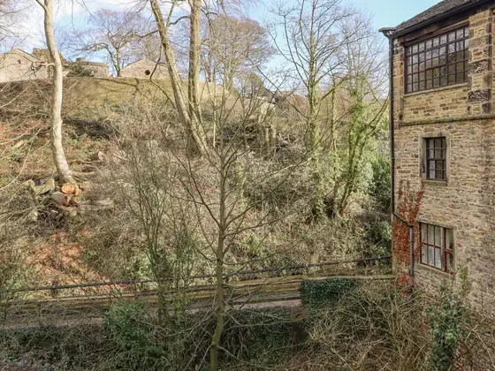 The Eller Beck running below the mill buildings