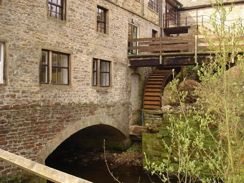 The restored waterwheel at High Corn Mill