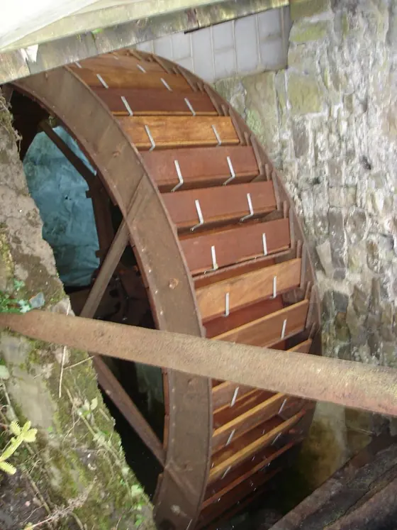 The restored waterwheel at High Corn Mill